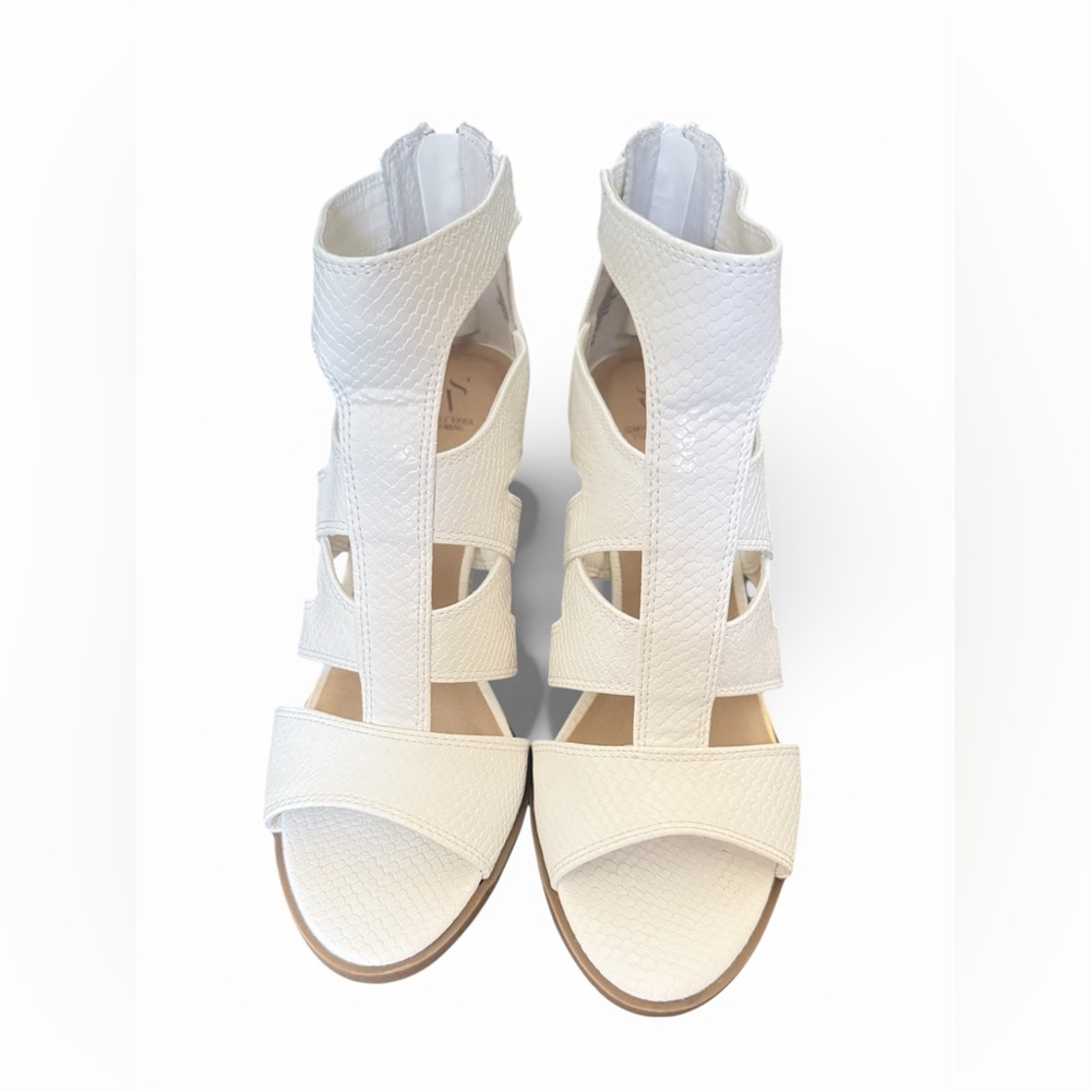 Simply Vera Vera Wang Dragon high heel sandals white snakeskin print 8.5 - Picture 4 of 5